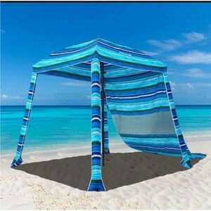 Striped Blue Beach Canopy Tent
